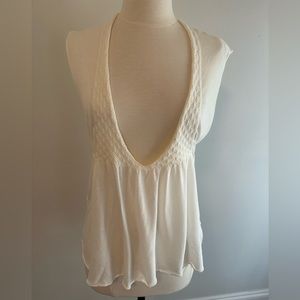 Free People - super soft, cream top with cute side ties